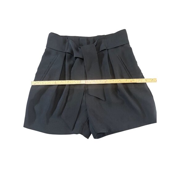 H&M Womens Black High-Waist Tie Belt Shorts Size 4 Polyester Stylish Comfortable - Picture 6 of 7